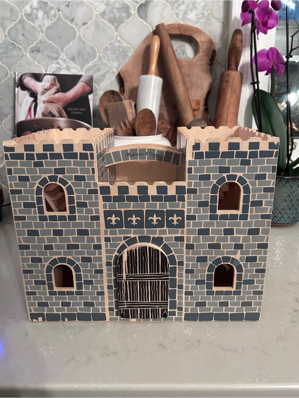 Melissa & Doug Fold and Go Wooden Doll House Castle